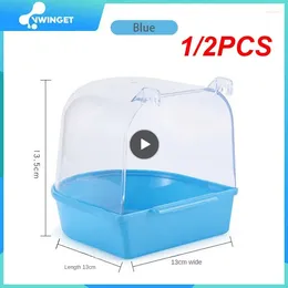 Other Bird Supplies 1/2PCS Hanging Cockatiel Bath Cube Parrots Bathtub Shower Box Cage Accessory For Little Canary Budgerigar