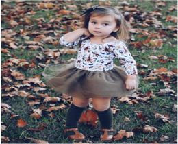 Girl Unicorn Printed Gauze Dress Baby Unicorn Long Sleeve Horse Print Dresses Kids Spring Autumn Skirts Children Clothes ZHT 0087574206