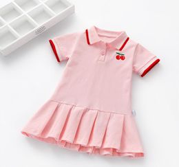 2020 Girls Dress Children Baby Polo Skirt Summer New Shirt Pleated Skirt Small Kids Shortsleeved Skirt Tide Girls Fashion Cute Lo3758292