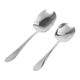 Spoons 2 Pcs Stainless Steel Non Stick Frying Pans Serving Colander Spoon Soup Ladle 2pcs Western Banquet