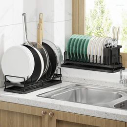 Kitchen Storage Set Of 2 Plates Rack Metal Dish Drying Pans Pot Lid Holder Cabinet Organizer Chopping Board Organization