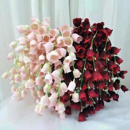 Decorative Flowers 10Pcs Artificial Not Withered Anti-fall Wedding Decor Non-fading Enkianthus Chinensis Simulation Plants Home