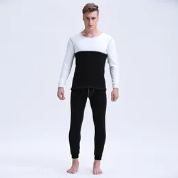 Mens Thermal Underwear Sets Winter Mens Warm Velvet Set Cotton Long Johns Undershirt Tops Tees T Shirt Pants Thick Man Male