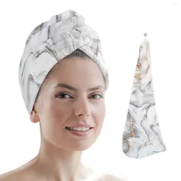 Towel Abstract Marble Texture Microfiber Quick Dry Hair Lady Cap Absorbent Head Bathing Tools