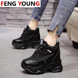 Fitness Shoes 2024 Platform Ankle Boots Basket Height Increase White Trendy Women High Top Sneakers