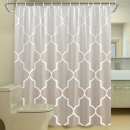 Shower Curtains Simple Geometric Vintage Wooden Door Bathroom Decor Bamboo Bath Curtain Accessories Polyester Washable