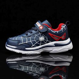 Athletic Outdoor New Style Kids Shoes Boys Cartoon Spider Sports Shoes Student Casual Lightweight Running Shoes Children Antislip Tennis Shoes 240407