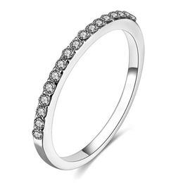 Band Rings Huitan New Minimalist Thin For Women Wedding Brilliant Cubic Zircon High Quality Versatile Female Finger Ring Jewelry Drop Otban
