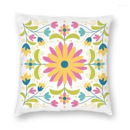 Pillow Mexican Otomi Embroidery Flower Throw Case Decoration Square Floral Texture Cover 45x45 Pillowcover For Sofa