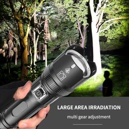 Flashlights Torches 5000mAh XHP120 9-core LED Zoom USB Rechargeable Most Powerful XHP50 XHP99 Torch 18650 26650 Handheld Light