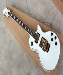 Pure White Electric Guitars with Fixed Golden PickupsFloyd Rose and Golden HardwaresSingle Bindings and can be customized2495274