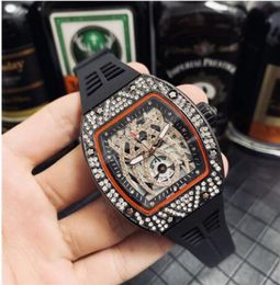 High Quality New Tag Design Full Black thin Leather Watches Mens Brand watch Calendar Wristwatch Diamond Watch For Men Waterproof 7488340