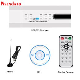 Box DVBT2/T USB TV Stick with Antenna Remote for DVBT2/DVBC/FM/DAB Digital Satellite DVB T2 USB TV Stick Tuner HD TV Receiver