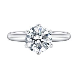 Simple and Elegant Fashion Jewellery 3 Carat Cubic Zirconia 10-Petal Design White Gold Plated 8mm Women's Ring