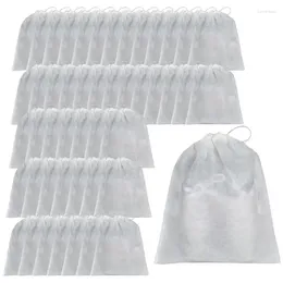 Storage Bags Shoe For Travel 50Pcs Anti Yellowing Non-woven Shoes Organisers Pouch With Drawstring