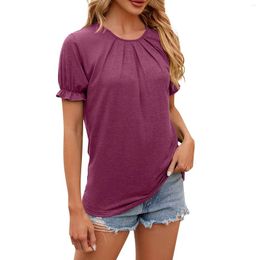 Women's T Shirts Ladies Casual Fashion Solid Color Round Neck Loose Short Sleeve T-Shirt Top Korean Dongdaemun High Quality Clothing 2024