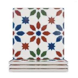 Table Mats Traditional Portuguese Glazed Tiles Ceramic Coasters (Square) Eat Tea Cup Holder Kawaii