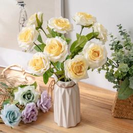 Decorative Flowers Oc'leaf Artificial Flower Multicolor Single Stem Rose Customization Supported For Arrangement Home Wedding Party Decor