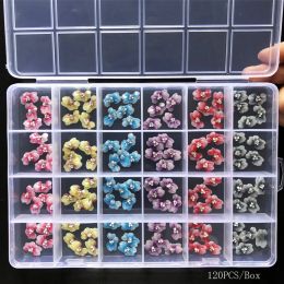 Bottles 1 Box Trendy Acrylic Flowers Nail Decoration Accessories 3d Nail Art Rhinestones Nail Charms Strass Acrylic Tips Alloy B020(a)