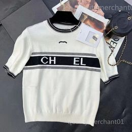 designer t shirt womens Clothing knit t shirt brand Exclusive style Crop Tops Summer ventilate knitted hollow top Black white tshirt sexy Tanks Short sleeve tees