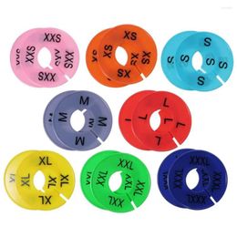 Hangers 16pcs Multicolor Round Clothes Dividers Plastic Reusable Closet Rack 3.5 Inch With Size Mark Hanger Separators