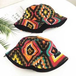 Wide Brim Hats Bucket Mens Womens Fishermans Hat Vintage Print Bana Toilet Reversible Bob Chapper Hip Hop Q240403