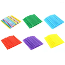 Disposable Cups Straws 100pcs 6 190mm Color Plastic Straw Flat Mouth Non-toxic Drinkware Accessories For Home Party Kitchen Cocktail