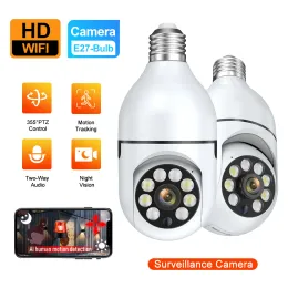 Cameras Wifi E27 Bulb Surveillance Camera Wireless Night Vision HD Automatic Human Tracking Security Baby Monitor Zoom Full Colour Video