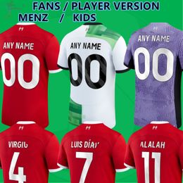 23/24 The Reds Soccer Maglie -Virgil, Diaz, Salah, Szoboszlai Editions.Premium Designs per i fan - Home, Away, Third Kits, Kids 'Collection.Opts di personalizzazione di varie dimensioni