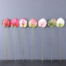 Decorative Flowers Artificial Flower Long Lasting No Watering Lightweight Decoration Simulation Plant Anthurium Fake Decorate
