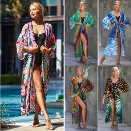 WeHello New European and American Cotton Belt Beach Cover Up Sunscreen Cardigan Women's Swimwear Bikini