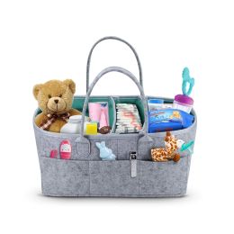 Baskets Baby Diaper Toy Caddy Organiser Portable Storage Basket Essential Bag For Nursery Waterproof Liner Changing Table Storage Bag