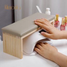 Trimmer Soft Pu Leather Original Wood Manicure Hand Pillow Washable Arm Rest Cushion Pedicure Care Tool Hand Rest for Nail Salon