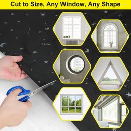 Window Stickers Portable Star Moon Pattern Blackout Curtain Set For Travel Shade Removable No Drill Light Uv Block Cover Room Bedroom