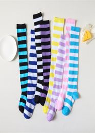 Stocking Sock Over Knee For Sexy Girl Woman Cosplay Stripe Long Tube Stock Costume Halloween Party Cheerleading Thigh High5111325