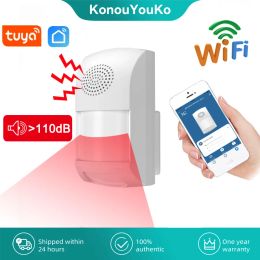 Detector Tuya Smart WiFi PIR Motion Sensor Infrared Burglar Sound Alarm System Presence Detector Smart Life Remote Security Protection