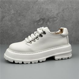 Italian Style Dress Wedding Party Business Shoes Fashion Breathable Vulcanised Sports Casual Sneakers Round Toe Thick Bottom Leisure Driving Walking Loafers H87