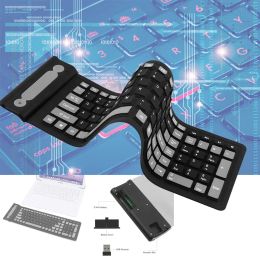 Keyboards Free Shiping Portable Flexible Wireless Keyboard Silicone Soft Mini Waterproof 2.4g Keyboard Gaming Led Keyboard