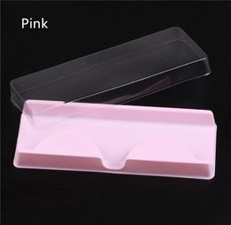 4colors Transparent White Pink Plastic Eyelashes Packaging Box Fake Eyelash Tray Storage Cover Single Case Transparent Lid Clear T6414162