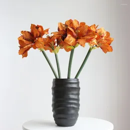 Decorative Flowers 3Pcs Artificial Clivia Miniata Extra Large Flower Living Room Indoor Wedding Decor Ornaments Home Party