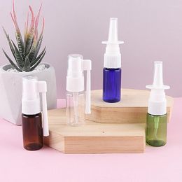 Storage Bottles 50pcs 10ml Empty Plastic Nasal Spray Pump Brown Mist Nose Bottle Refillable Travel Cosmetic Packaging