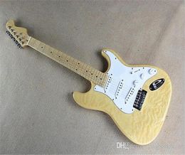 Factory Custom Yellow pattern body Electric Guitar with write Pickguard3S Pickupschrome hardwarecan be changed6798819