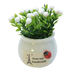 Decorative Flowers 1pcs Artificial Plants Bonsai Small Flower Pot Fake Potted Ornaments For Home Decoration El Garden Gift