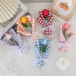 Decorative Flowers 2pcs Tulip Bouquet Simulation Wedding Companion Gift Girls Birthday Valentine's Day Creative Colorful Soap