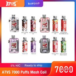 ATVS Disposable vape puffs 7000 disposable Vape E cigarettes vape desechable pods vapes device kits 650mah battery vaper pre-filled 10ml vapes disposable