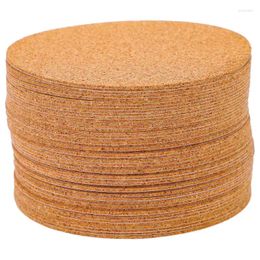 Table Mats 100Pcs Self-Adhesive Cork Coasters Household Cup Drink Office Cushions Round Home Decor
