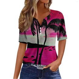 Womens t Shirts Woman Blouses Unique Fashion Printed Women Blouse 2024 V-neck Short Sleeves Pullover Sportswear Ropa Mujer Juvenil