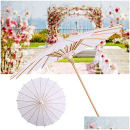 Christmas Decorations 1Pc White Paper Umbrella Diy Handmade Material Blank Oil Painting Childrens Iti Toys Drop Delivery Home Garden F Dhz9E