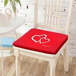 Pillow Love Heart Red Background Chair Soft Durable Students Stool Office Wheelchair Mat Travel Car Rv Lazy Chairs Decor