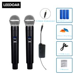 Microphones UHF Wireless Microphone Professional Receiver Transmitter System Universal Handheld Mic with Karaoke Business Meeting Microphone